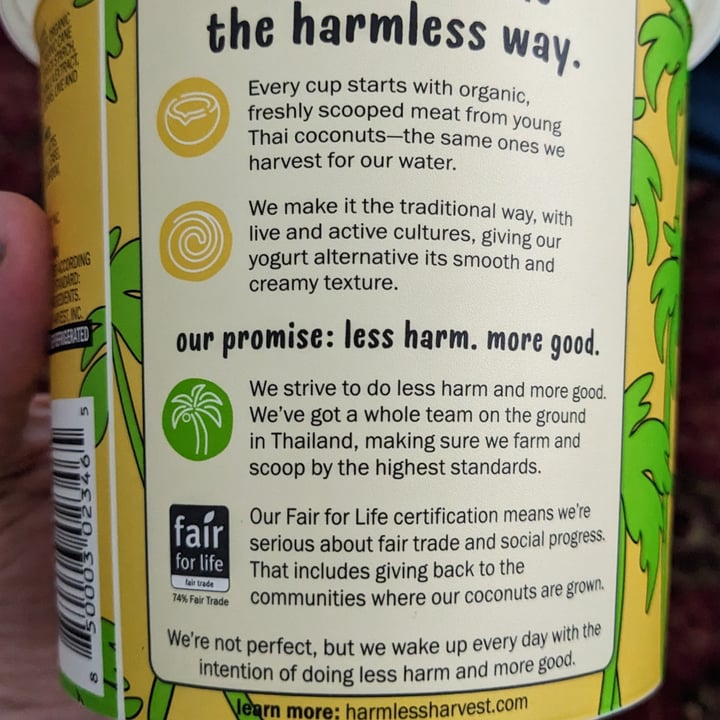 photo of Harmless Harvest Vanilla coconut yogurt shared by @theveganfeast on  10 Jul 2023 - review
