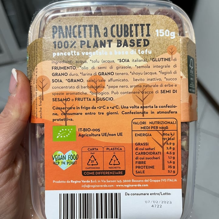 photo of Regina Verde pancetta a cubetti 100% plant based shared by @silia on  29 Dec 2022 - review