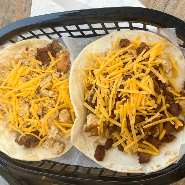 photo of Double Trouble Breakfast Tacos shared by @vegansearchparty on  24 Jun 2023 - review