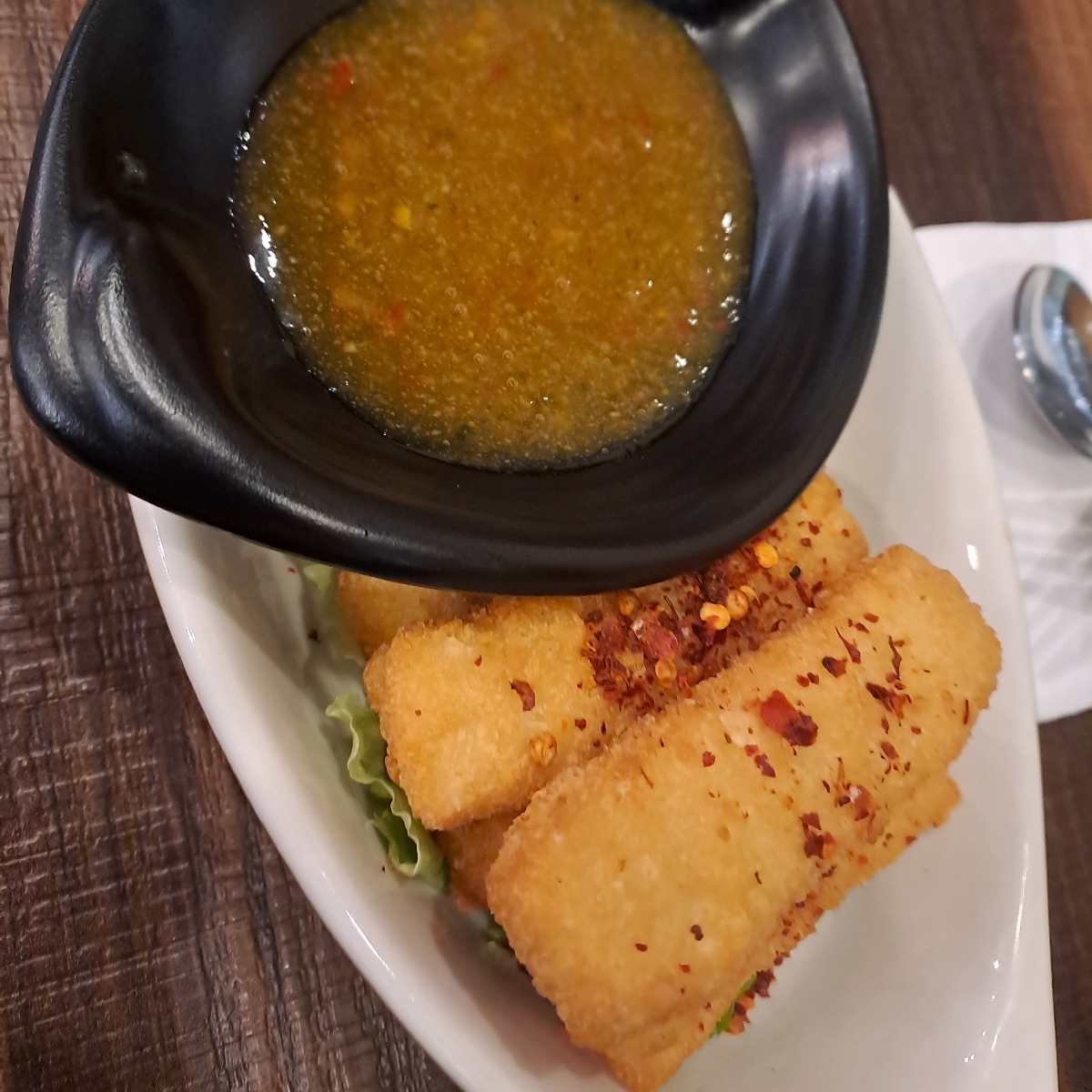 Mock Fish Cake at Bistro Aseana, Singapore - Vegan Dish Reviews ...