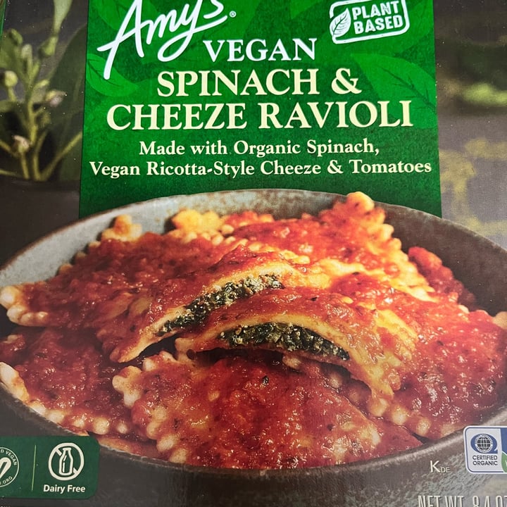 photo of Amy’s Vegan Spinach & Cheeze Ravioli shared by @kristin548 on  18 Jan 2023 - review