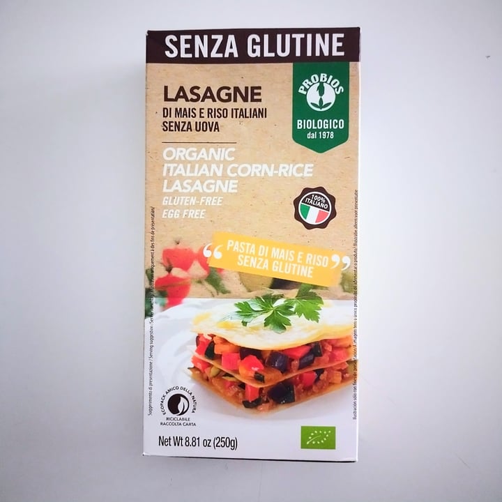 photo of Probios lasagne di mais e riso italiani senza uova shared by @giusvisions on  07 May 2023 - review