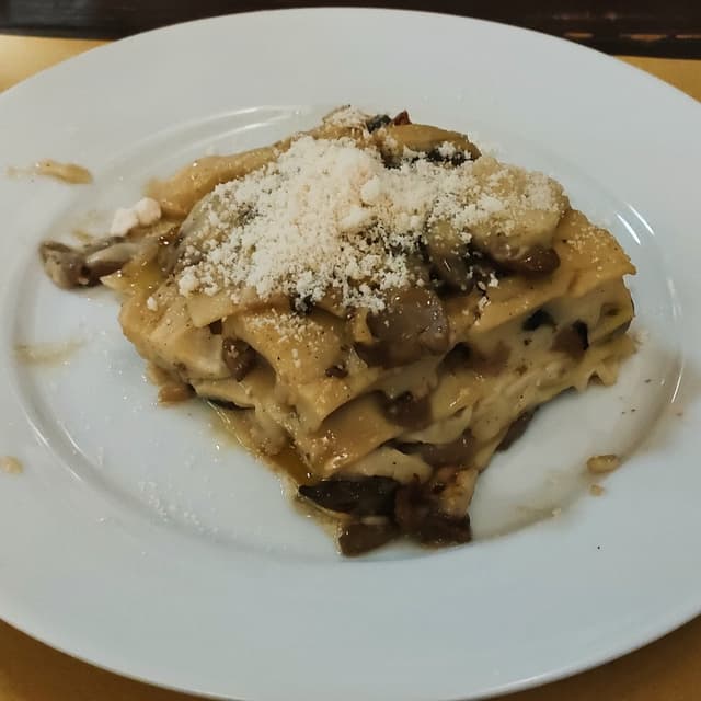 Photo of the dish “lasagne ai funghi”
