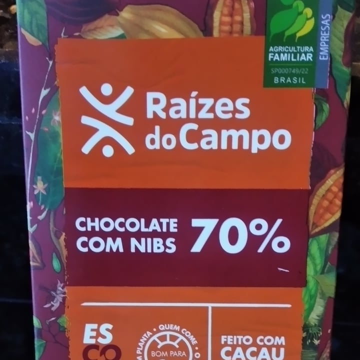 photo of raizes do campo Chocolate 70% shared by @flaviapettarin on  21 May 2023 - review