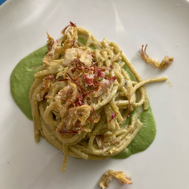 photo of Ristorante La Casina di Alice spaghetti al pistacchio e carciofi fritti shared by @chiar4paolucci on  09 May 2023 - review