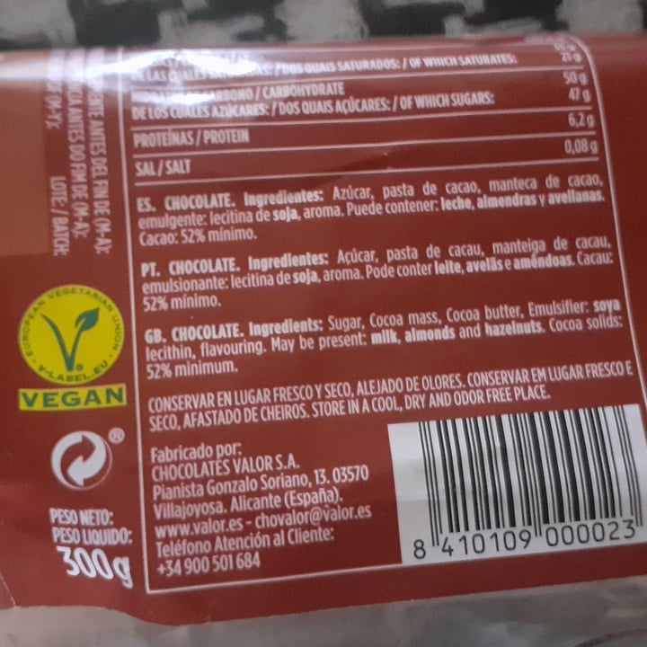 photo of Valor Chocolate Puro Autentico shared by @dafneblackwoods on  16 Jul 2023 - review