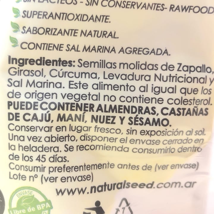 photo of Natural Seed Rawmesan shared by @laraconi on  08 Mar 2023 - review