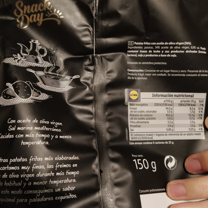 photo of Snack Day 100% aceite de oliva virgen chips shared by @marinasnchez on  23 Dec 2022 - review