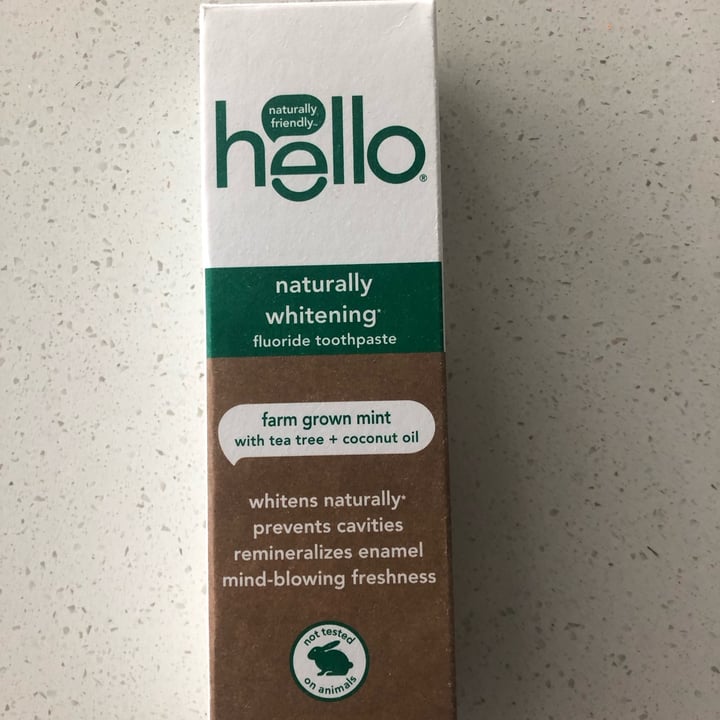 photo of Hello Naturally Whitening Fluoride Toothpaste (Farm Grown Mint with Tea Tree and Coconut Oil) shared by @sueprozak on  04 May 2023 - review