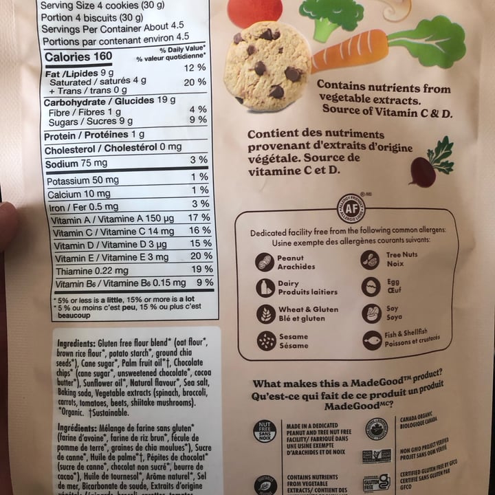 photo of Made Good Chocolate chip cookies shared by @lindsaymcmindsay on  25 Mar 2023 - review