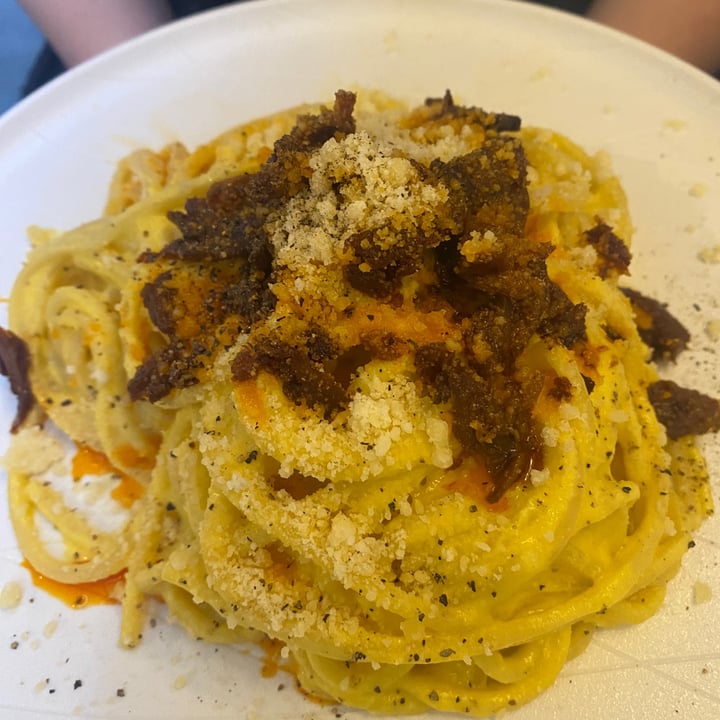 photo of Rifugio Romano Spaghetti alla Carbonara vegan shared by @hoovedhaven on  03 Jun 2023 - review