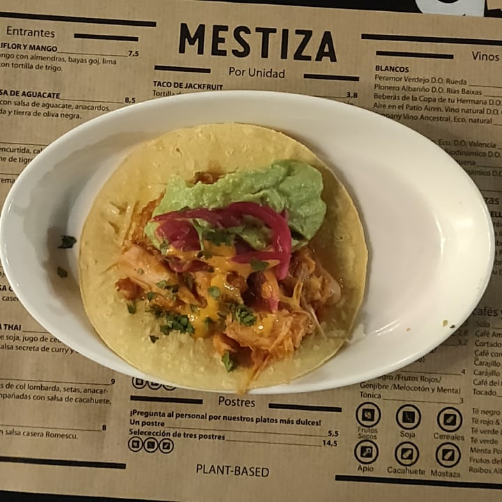 photo of MESTIZA - plant based restaurant Taco de Jackfruit shared by @joxi on  01 May 2023 - review