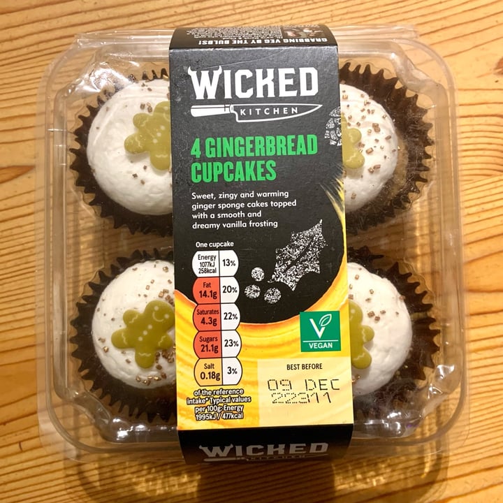 photo of Wicked 4 Gingerbread Cupcakes shared by @vegpledge on  01 Jan 2023 - review