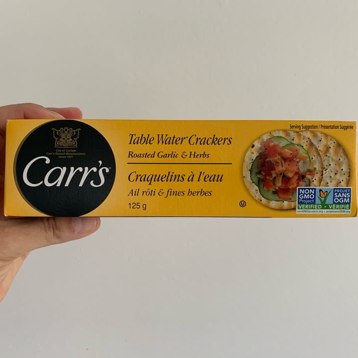 Carr's® Table Water Crackers Roasted Garlic & Herbs Review abillion