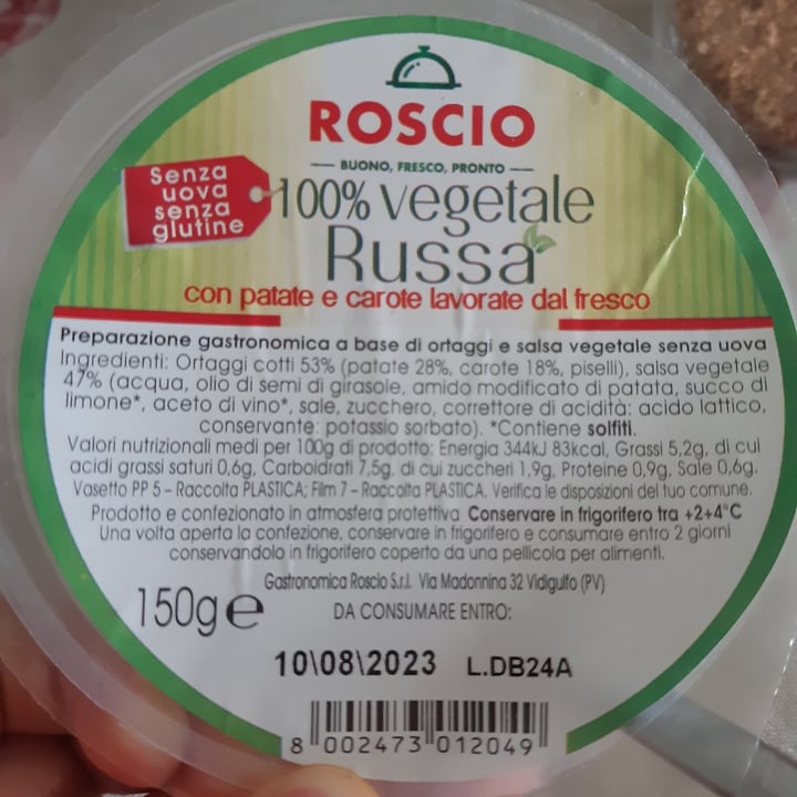 photo of Insalata russa Roscio Insalata Russa Roscio shared by @laetitia16 on  04 Jul 2023 - review