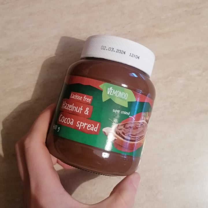 photo of Vemondo lactose free hazelnut & cocoa spread shared by @chiara-5 on  24 Jan 2023 - review