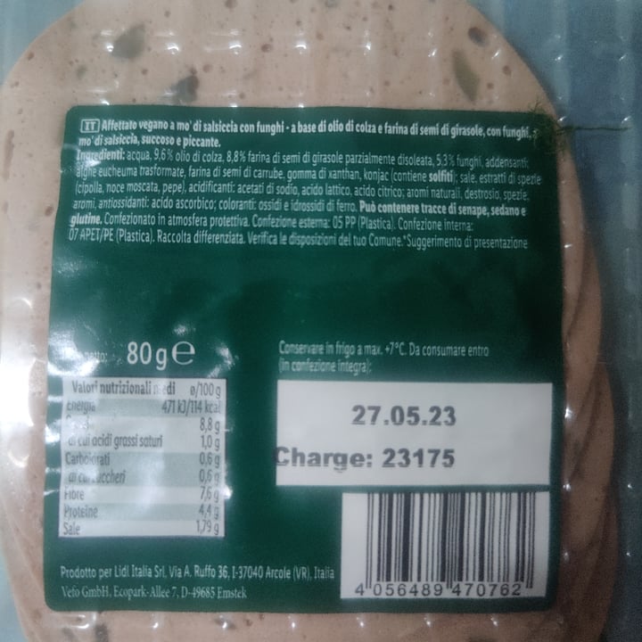 photo of Vemondo Vegan Affettato A Mo’ di Salsiccia Con Funghi shared by @littlecieljh on  24 May 2023 - review