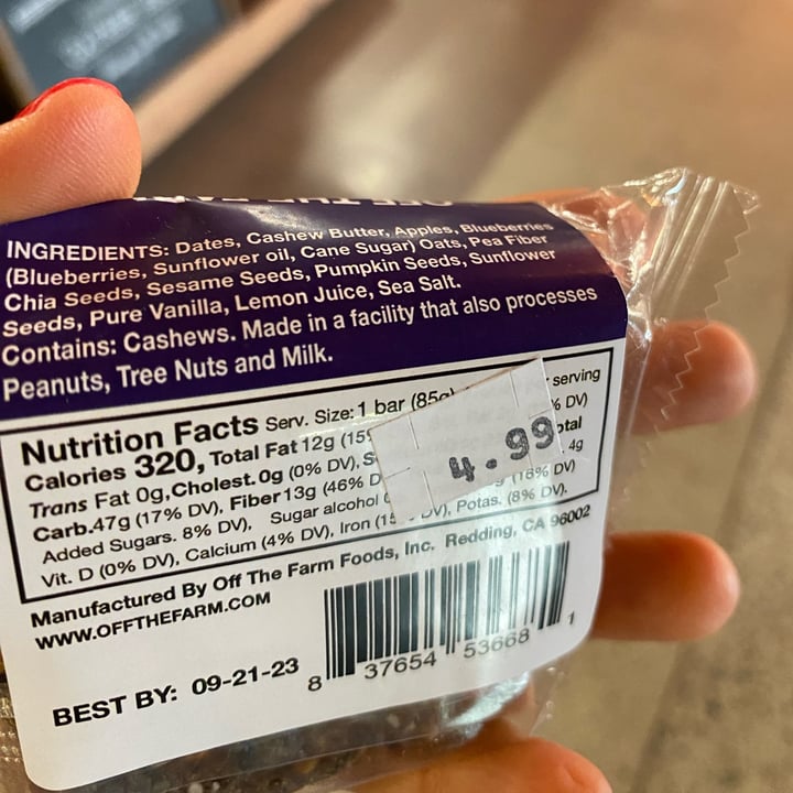 photo of Remlinger farms plant based meal bar shared by @xtal on  04 Jun 2023 - review