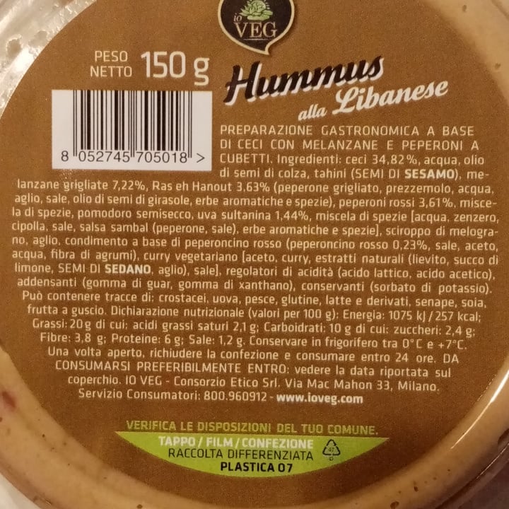 photo of ioVEG hummus alla libanese shared by @valeveg75 on  26 Apr 2023 - review