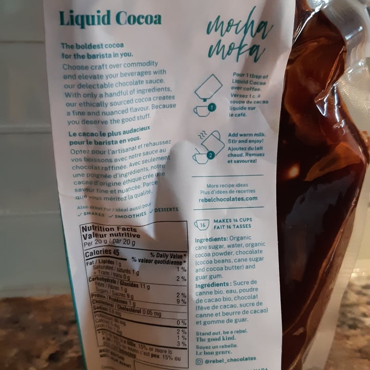 photo of Rebel chocolates Rebel Chocolates Liquid Cocoa shared by @mjdes123 on  20 Mar 2023 - review