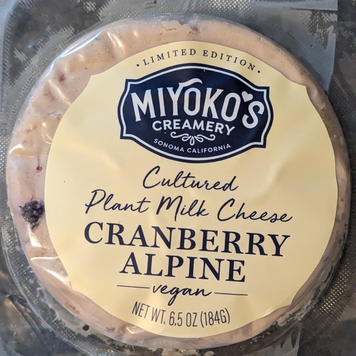 photo of Miyoko's Creamery Cranberry Alpine Cultured Plant Milk Cheese shared by @teamfidler on  06 Mar 2023 - review