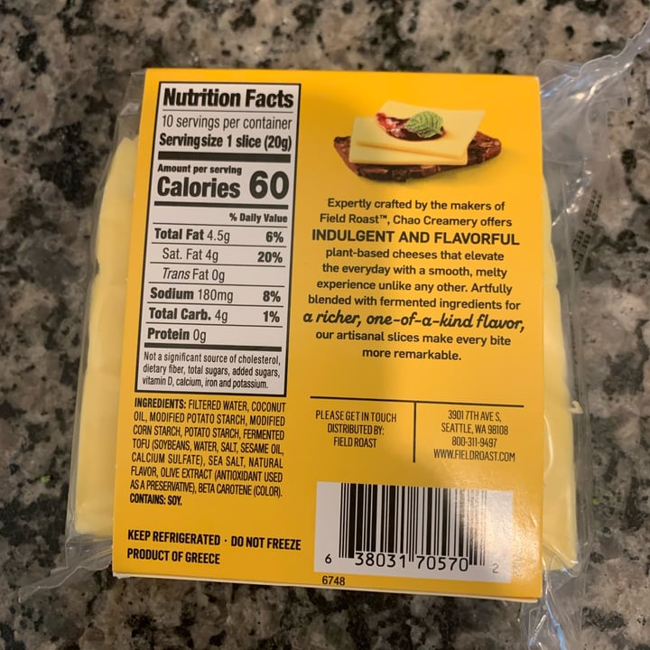 photo of Field Roast Chao Creamy Original Slices shared by @friendlyvegan on  17 Feb 2023 - review