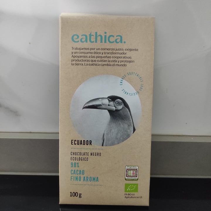 photo of Eathica. Chocolate Ecuador 98% shared by @saruchi on  10 May 2023 - review