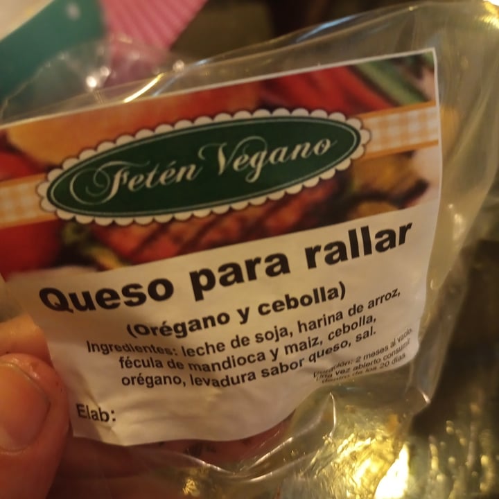 photo of Fetén vegano Queso para Rallar sabor Oregano Y Cebolla shared by @jesiluz77 on  24 Dec 2022 - review
