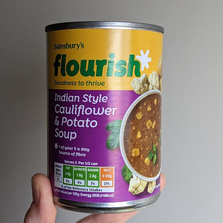 photo of Sainsbury's Love Your Veg Indian Style Cauliflower Potato and Spinach Soup shared by @jondread on  01 Mar 2023 - review