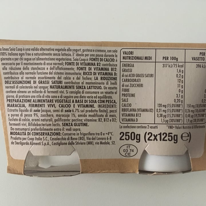 photo of Bene.Si coop Yogurt Soia Pesca E Maracuja shared by @marghecassius on  30 Jun 2023 - review