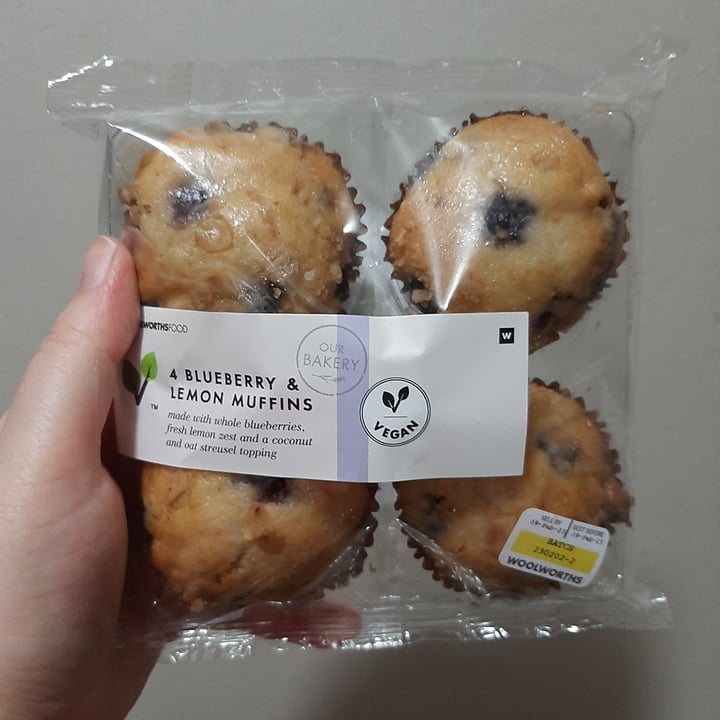 photo of Woolworths Food 4 Blueberry & Lemon Muffins shared by @josiearmadillo on  28 Apr 2023 - review