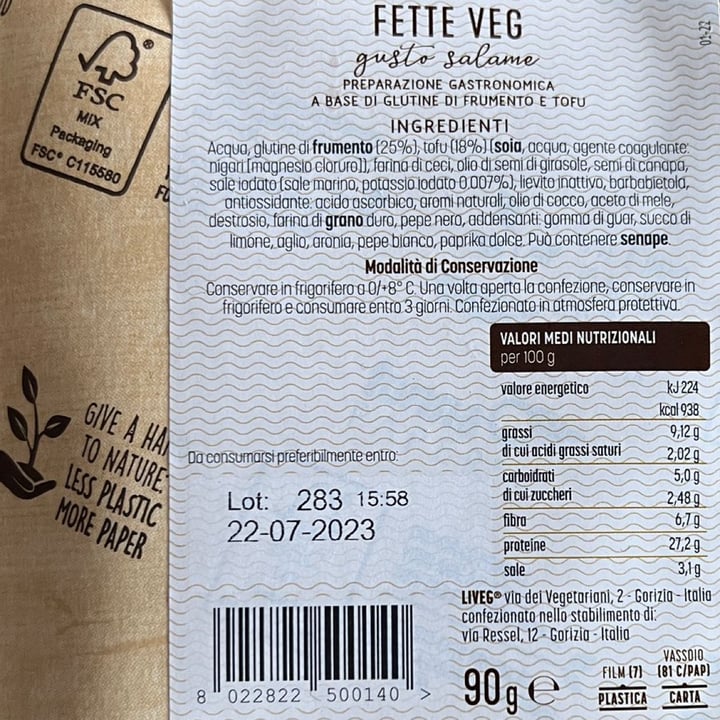 photo of is veg Fette Veg - Gusto Salame shared by @aleglass on  30 Apr 2023 - review
