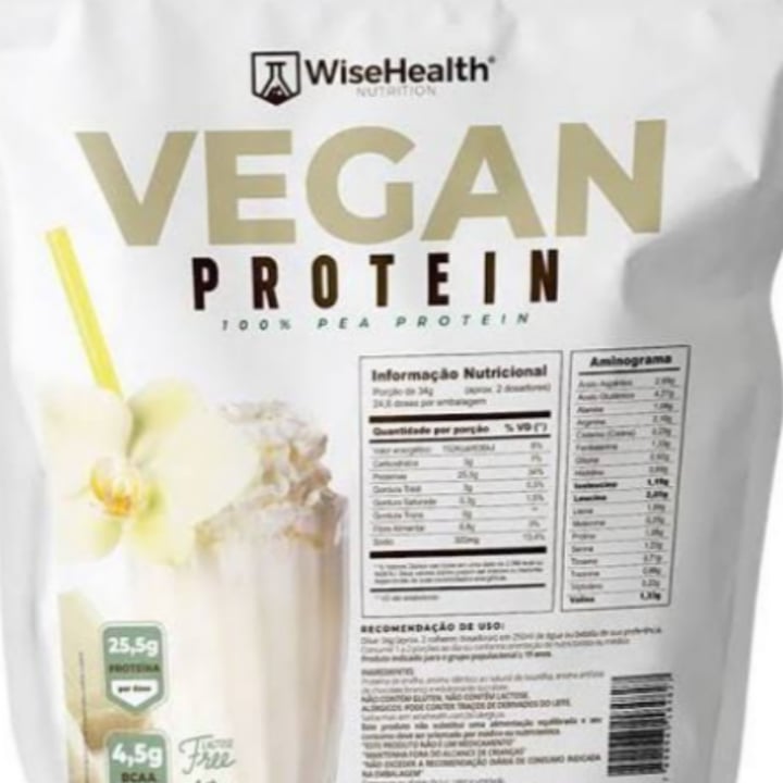 photo of Wisehealth Proteina Vegetal Baunilha Chocolate Branco shared by @juliambecker on  08 Jan 2023 - review