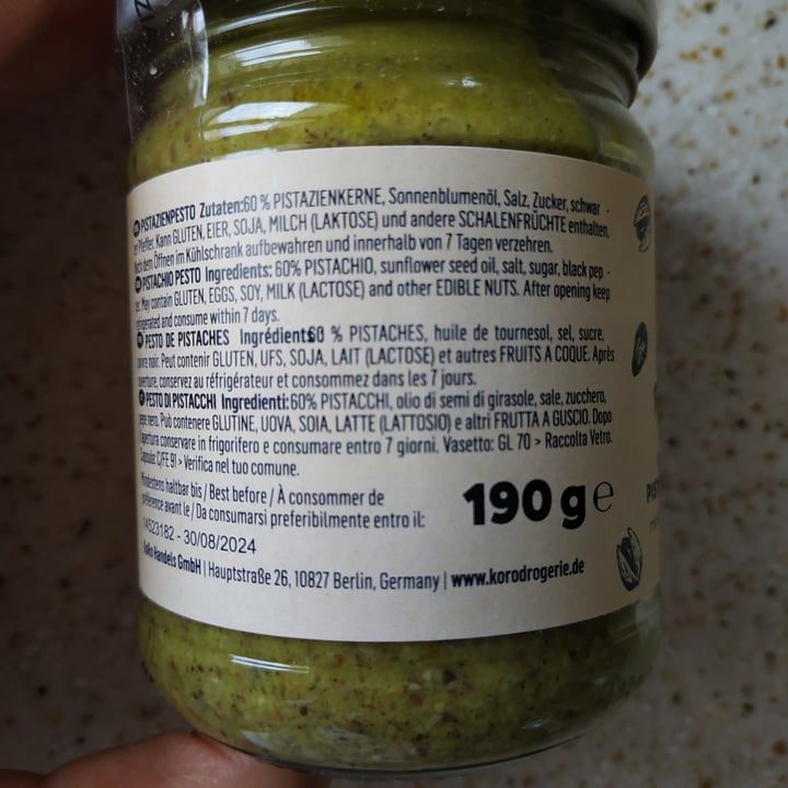 photo of Koro pesto di pistacchi shared by @simona74veg on  09 Aug 2023 - review