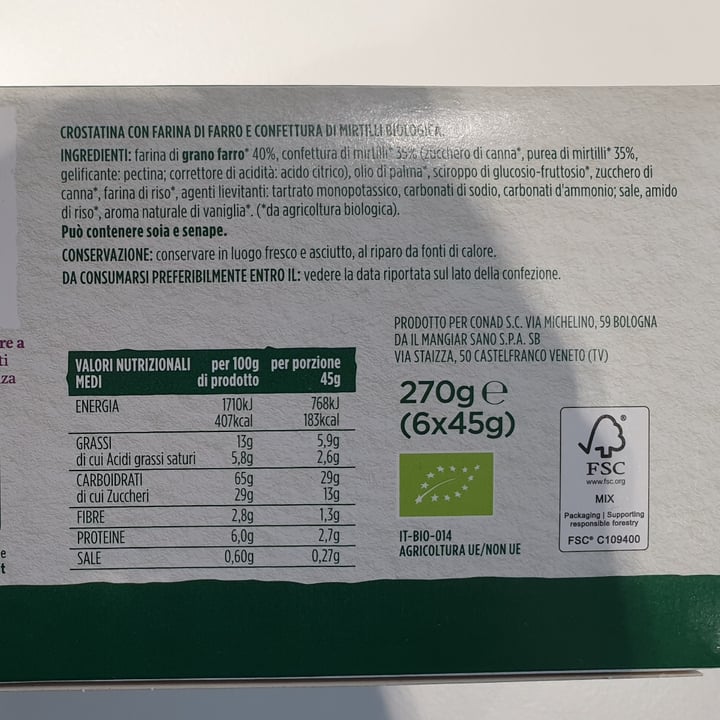 photo of Verso Natura Conad Veg Crostatine Di Farro Al Mirtillo shared by @sharon69 on  09 Jul 2023 - review