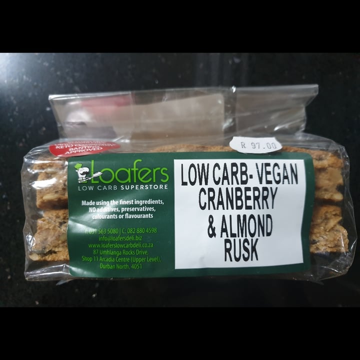 photo of Loafers Low Carb Superstore Low Carb Vegan Cranberry and Almond Rusk shared by @intraferon on  08 Feb 2023 - review