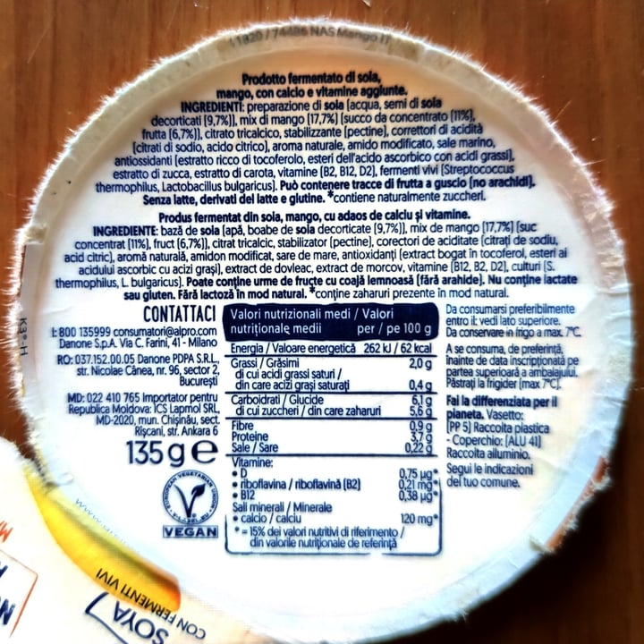 photo of Alpro Mango Yogurt (No Added Sugars) shared by @giorginaveg on  30 Jun 2023 - review