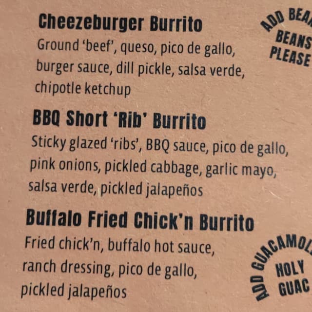 Photo of the dish “BBQ Short "Rib" Burrito”
