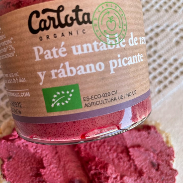 photo of Carlota Organic paté de remolacha y rábano picante shared by @maisqueverzas on  09 Feb 2023 - review