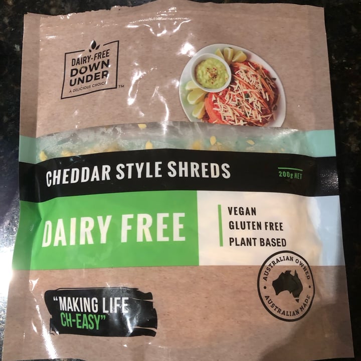 photo of Dairy Free Down Under Cheddar style shreds shared by @vegellious on  16 Mar 2023 - review
