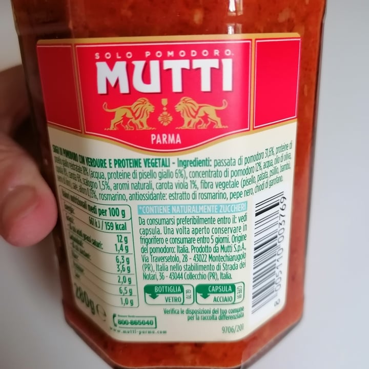 photo of Mutti Ragú Alla Mutti 100%Vegetale shared by @cleosilva on  06 May 2023 - review