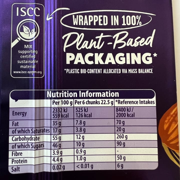 photo of Cadbury Vegan Plant Bar made with Almonds shared by @ftc on  06 Apr 2023 - review