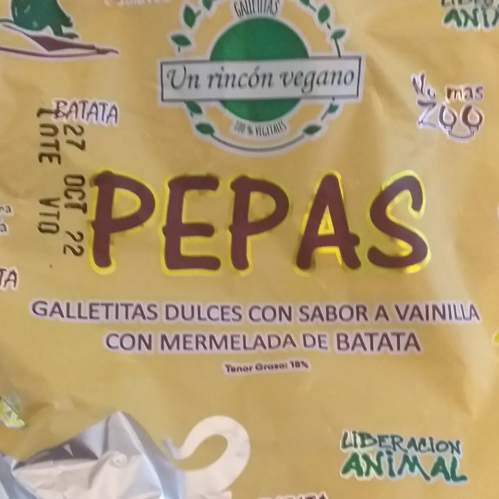 photo of Un Rincón Vegano Galletitas Pepas Sabor Batata shared by @melinamelinacc on  22 Feb 2023 - review