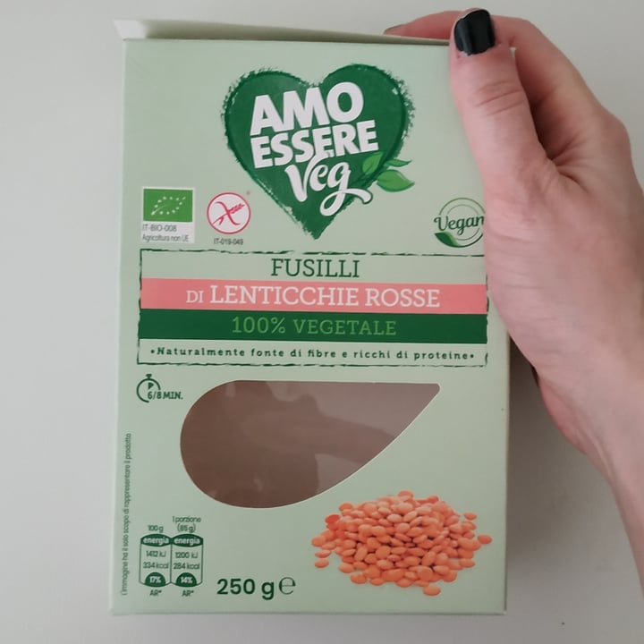 photo of Amo Essere Veg fusilli di lenticchie rosse shared by @chiaraz on  26 May 2023 - review