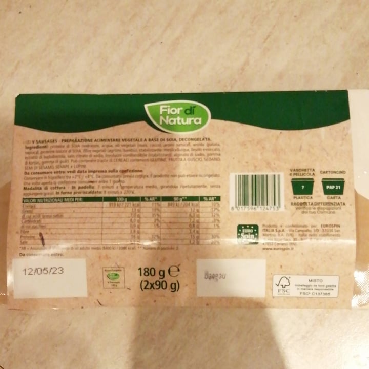 photo of Fior di Natura V-Sausages shared by @barbarascarno on  17 May 2023 - review