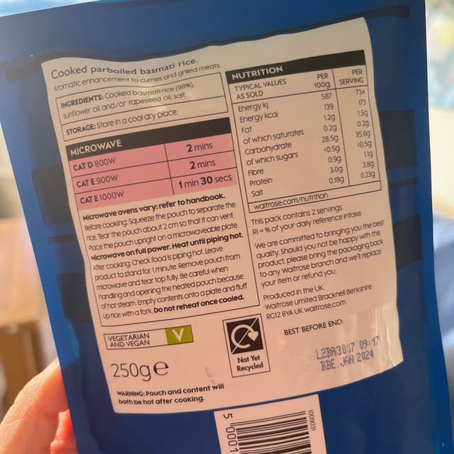 basmati rice at Waitrose - Review by @snowy27 | abillion
