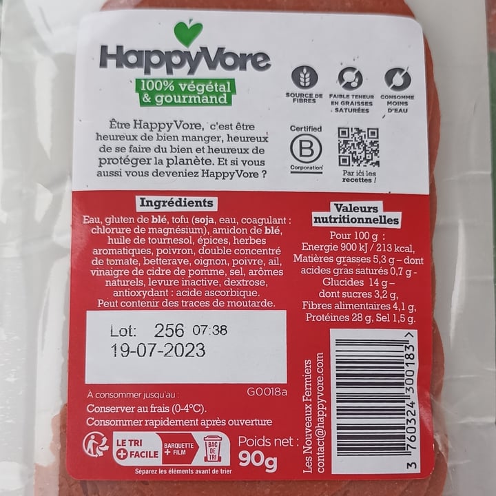 photo of Happyvore Chorizo végétal shared by @ghocri on  02 Jun 2023 - review