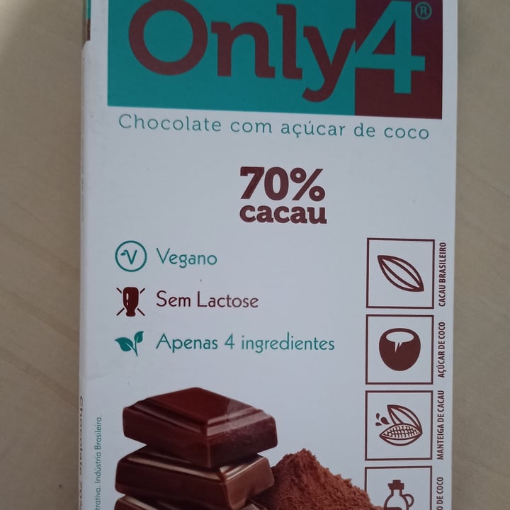 photo of Only4 Chocolate 70% cacau com açúcar de coco- 80g shared by @alinedemoura on  20 Jun 2023 - review