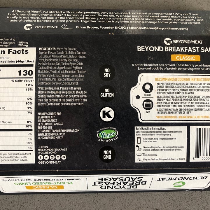 photo of Beyond Meat Beyond breakfast Sausage Classic  shared by @saralovesveggies on  27 Jan 2023 - review