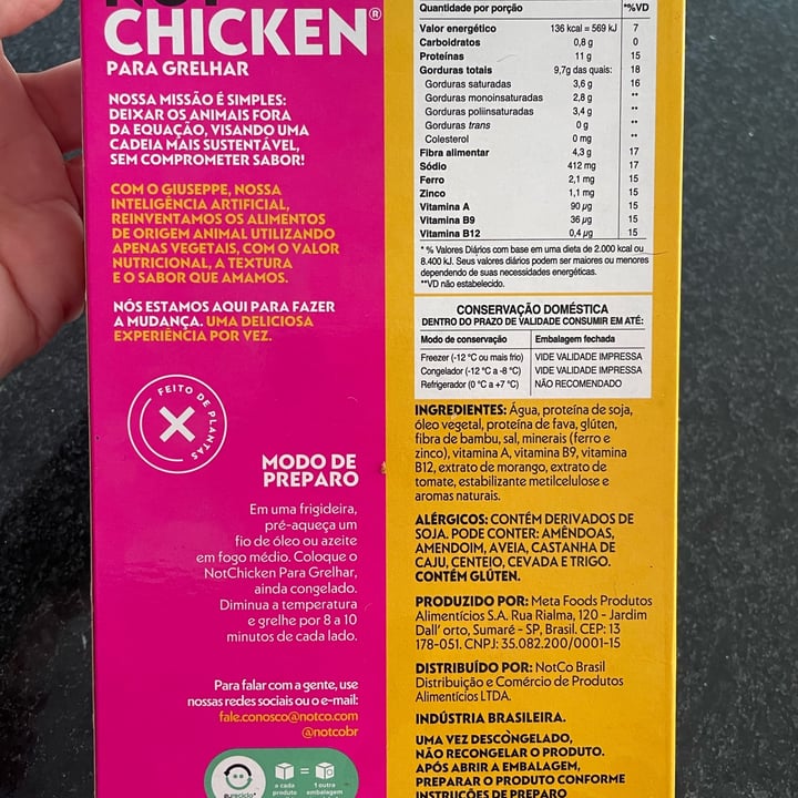 photo of NotCo Chicken para grelhar shared by @andreavasques on  28 May 2023 - review